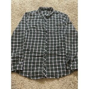 Women's Eddie Bauer Long Sleeve Button‎ Up Plaid Shirt - Medium